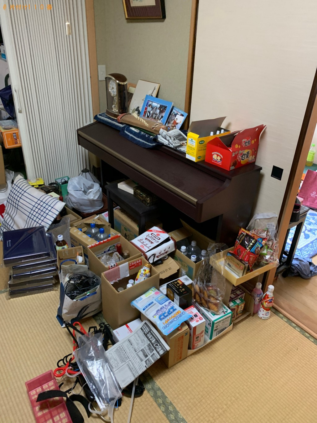 【大津市】折り畳みベッド、テーブル等の回収とハウスクリーニング